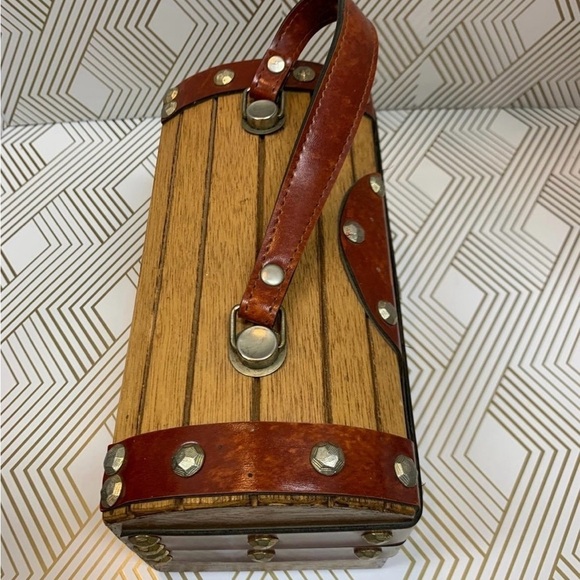 Vintage MR R 1970s Wood Box Purse Made in Japan - Picture 3 of 11